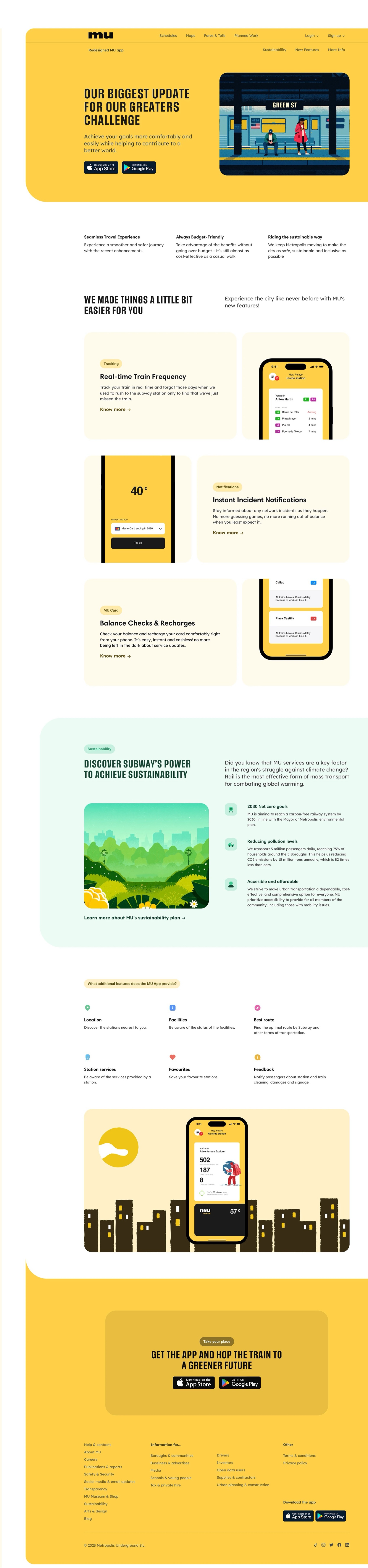 La landing page de Metropolis Underground