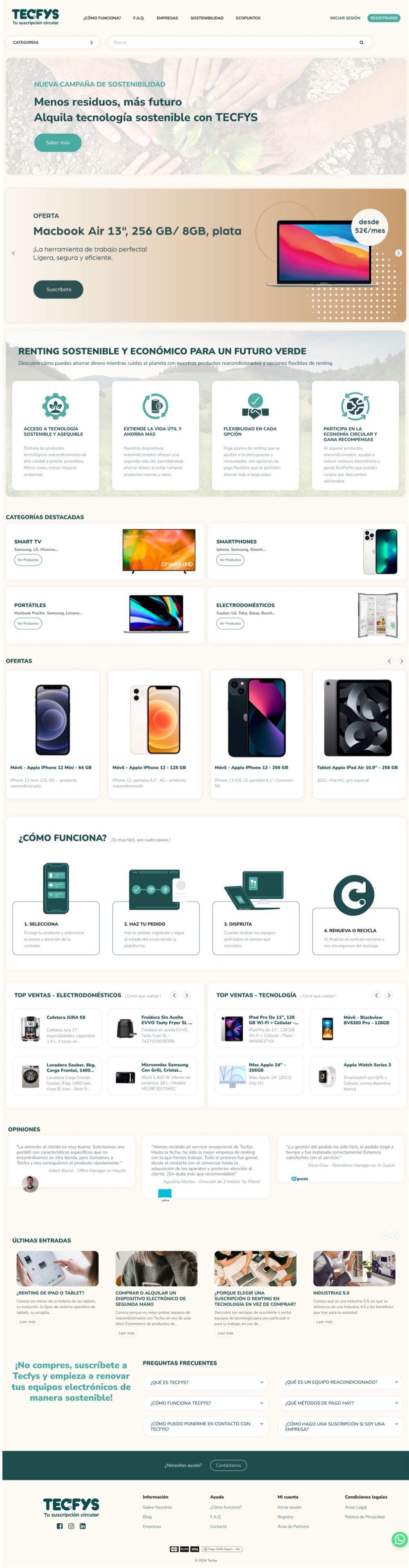Home rediseñada de TECFYS