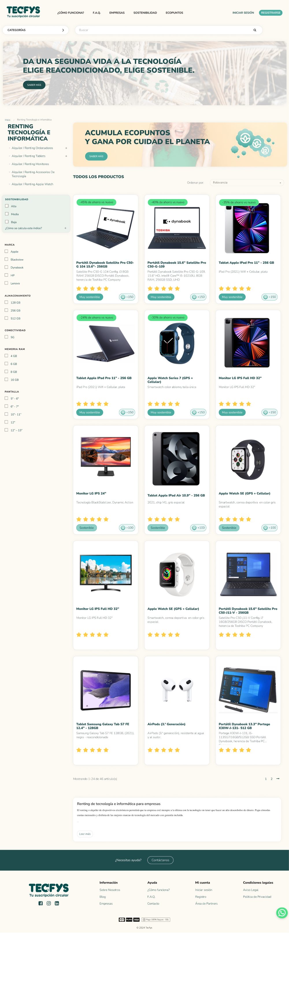 Listado de productos rediseñado